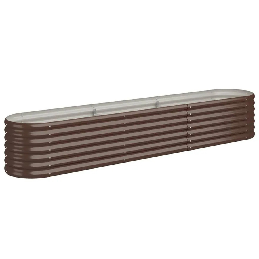 Furnicato Hochbeet aus verzinktem Stahl in Braun, B/T/H: 224 x 40 x 36 cm - Bild 2