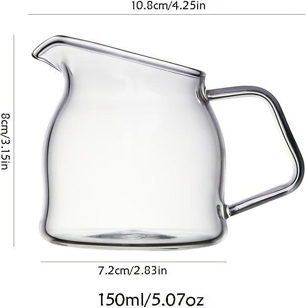 HappyhomeEE Mini Glas Milchkännchen mit schrägem Ausguss, transparent, 150 ml - Bild 1