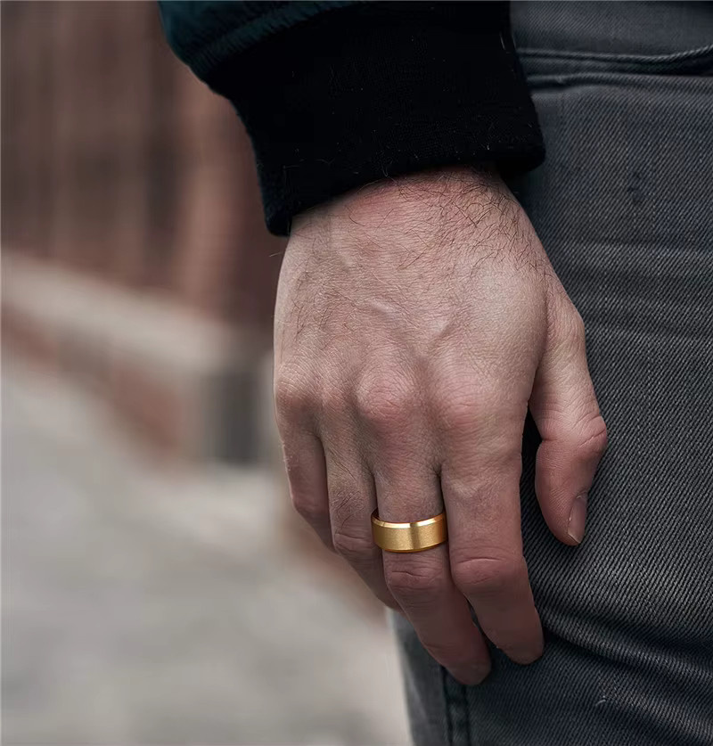 TIGRADE Ringe, Titan, goldfarben, matt, Unisex - Bild 4