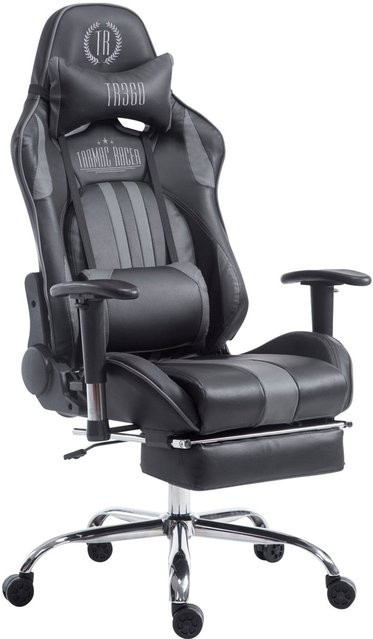 TPFLiving Racing Bürostuhl Limitless-2 Gaming Chair aus Kunstleder mit Fußablage in Schwarz/Grau - Bild 1