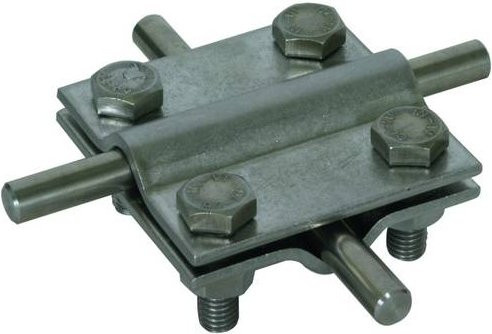DEHN Kreuzstück 318219 KS 8.10 8.10 FL30 V4A aus Edelstahl in Silber - Bild 1