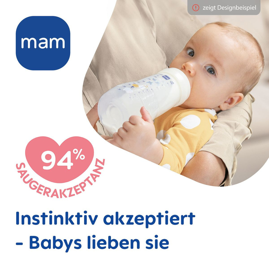 MAM Easy Active Baby Flaschen 2er Pack mit Silikon Sauger, Farbe Pink, 270 ml - Bild 2