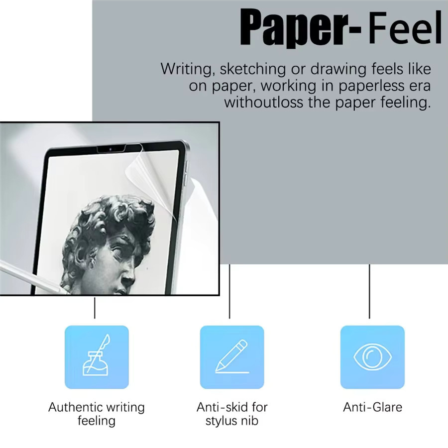 2 Stück Papierähnliche Displayschutzfolie für Samsung Galaxy Tab S7 S8 S9 S10 S6 Lite S7 FE S9 FE S10 FE und Tab A9 in Transparent - Bild 3