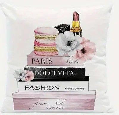 JMG Clothing Kissenbezug mit floralem Mode- und Parfüm-Muster, Mehrfarbig, B/H: 60 x 60 cm - Bild 1