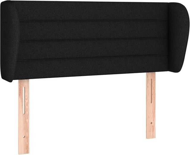 vidaXL Kopfteil mit Ohren in Schwarz aus Stoff, B/T/H: 103 x 23 x 78/88 cm - Bild 1