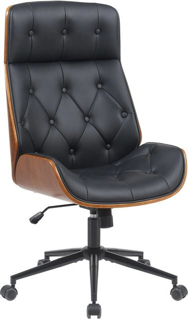 CLP Bürostuhl Martil ergonomischer Chefsessel in Chesterfield-Optik, Schwarz, höhenverstellbar und drehbar mit Armlehnen - Bild 1