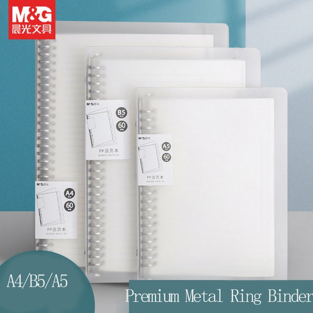 M&G Ring-Bound-Notizbuch mit Flexcover und weißem Kunststoffdeckel, liniertes Papier - Bild 1