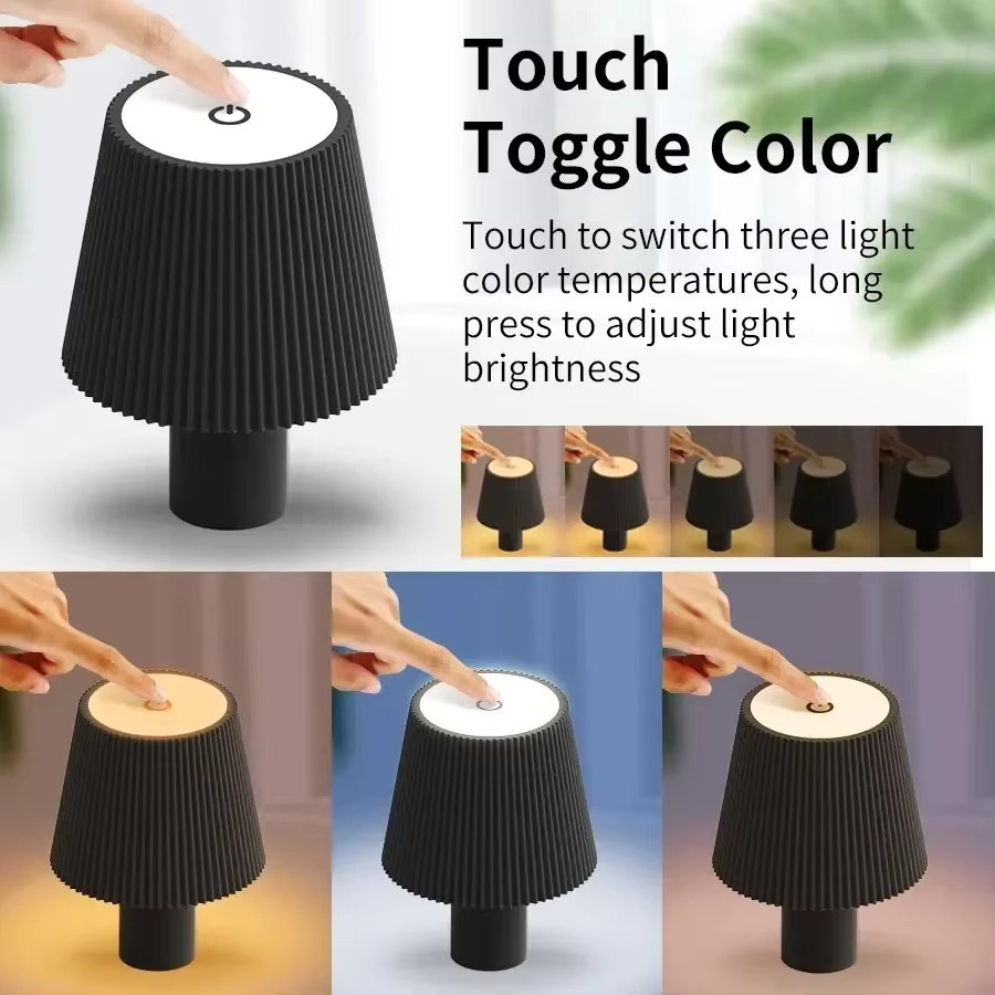 GGbingo RGB Kabellose LED Tischlampe in Schwarz mit Touch-Steuerung und Akku für Außenbereich, Garten und Terrasse - Bild 3