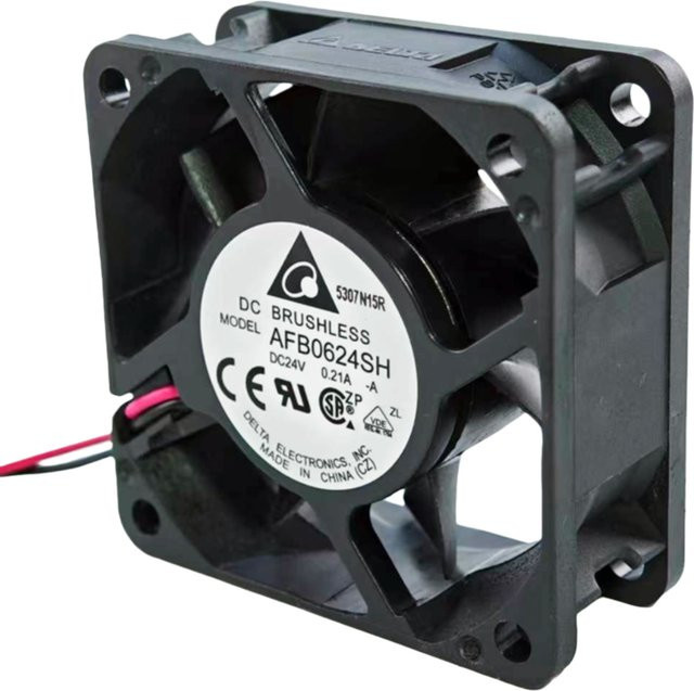 Delta AFB0624SH VFD Inverter-Lüfter, 60 mm, 24 V, 0,21 A, 5000 U/min, 2-Draht-Lüfter mit hohem Luftstrom, Schwarz - Bild 1