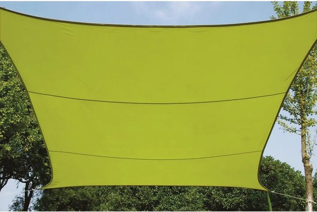 Perel Viereck-Sonnensegel in Limegrün, B/B: 500 x 500 cm - Bild 1