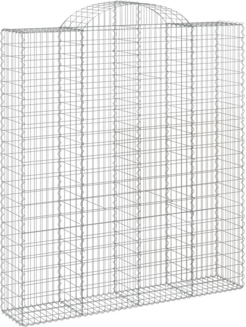 4er Set vidaXL Gabionen mit Hochbogen aus verzinktem Eisen in Silber, B/T/H: 200 x 50 x 220/240 cm - Bild 1