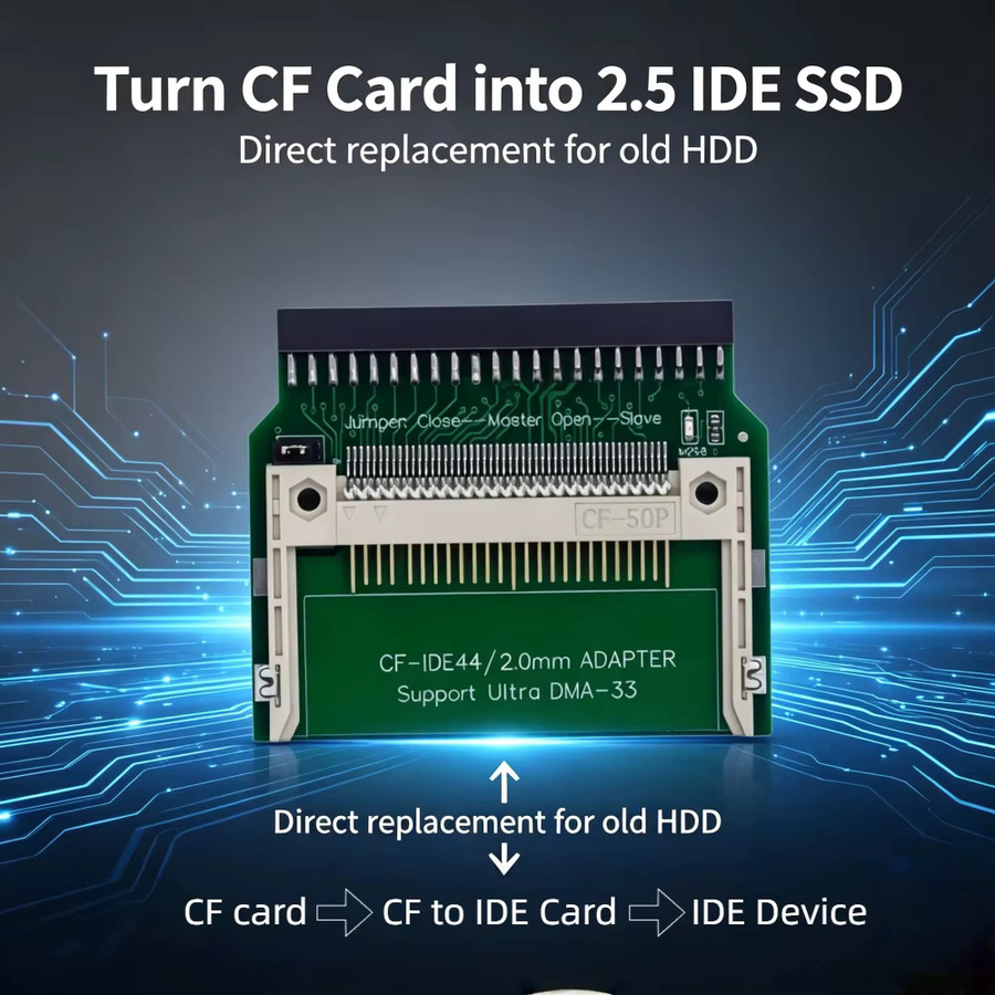 TISHRIC CF zu IDE Adapterkarte 2,5 Zoll Compact Flash auf 44-Pin Konverter für Laptop SSD und HDD in Grün - Bild 3