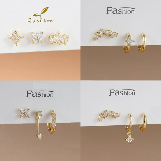 Maodane Creolen Set, Zirkonia, Gold, Damen - Bild 1