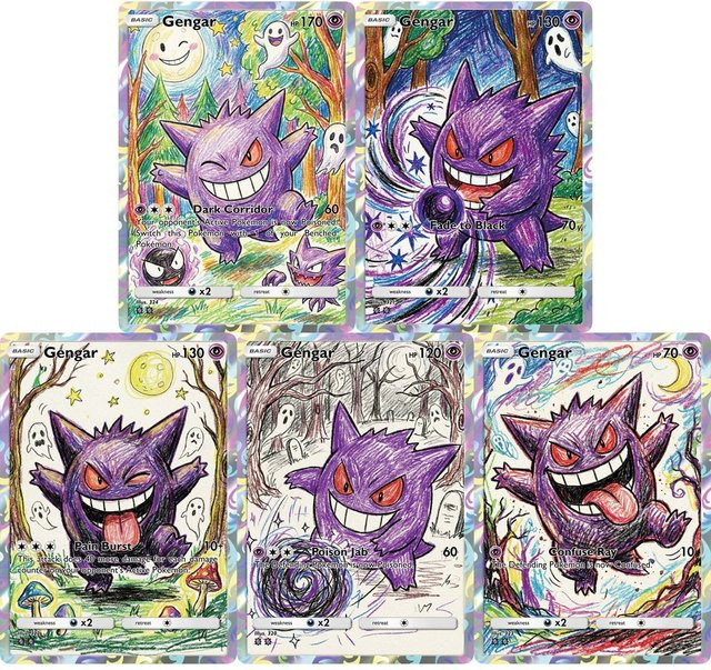 Keeppley Pokémon Gengar, Sammelkarten, 5-teiliges Set, bunt/mehrfarbig - Bild 1