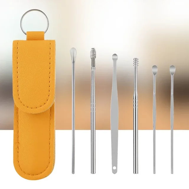 6-in-1 Ohrenschmalz-Entfernungsset mit Spiral-Ohrlöffel und Reinigungsspatel, Unisex - Bild 1