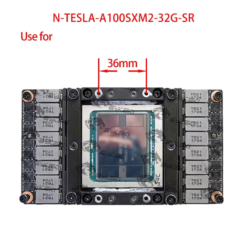 Bykski GPU-Wasserblock für Nvidia Tesla V100 SXM2 Grafikkarte, Vollabdeckung aus Kupfer in Schwarz, N-TESLA-V100SXM2-32G-SR - Bild 2