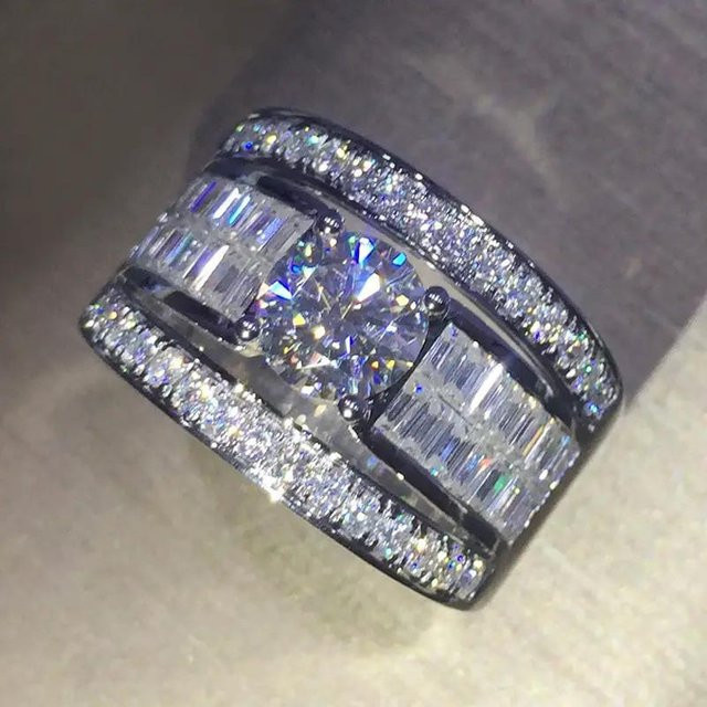 YIRAN Jewelry Ring, Zirkonia, Damen, grau - Bild 1