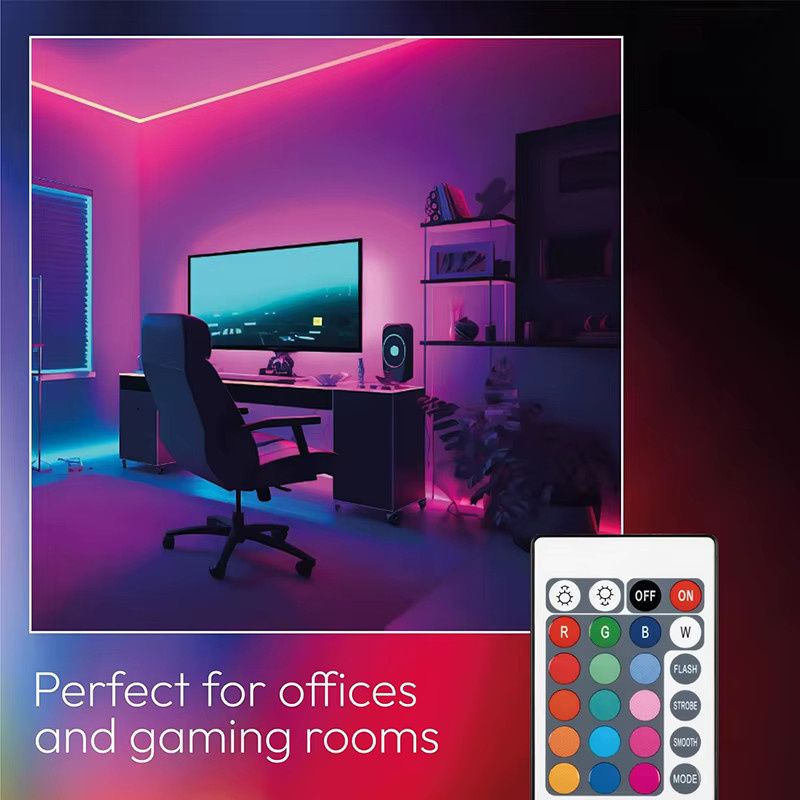 Acosh Neon RGB LED-Streifen mit Fernbedienung, SMD 5050 Multicolour, DC5V USB-Betrieb, Schwarz - Bild 2