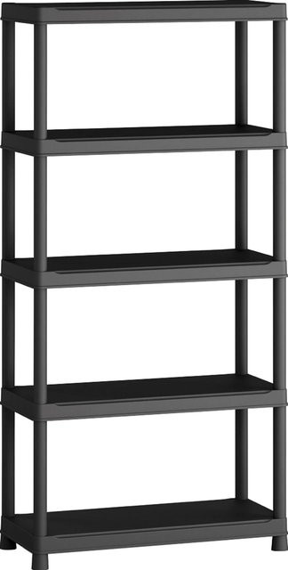 OBI Kunststoffregal M-90 in Schwarz, H x B x T: 182 x 90 x 40 cm - Bild 1