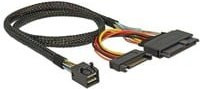 Delock Adapterkabel SFF-8643 auf U.2 SFF-8639 mit SATA Stromanschluss, Schwarz, Länge: 50 cm - Bild 1