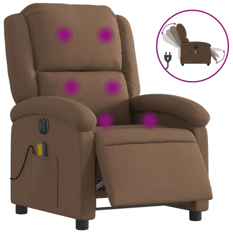Vidaxl Elektrischer Massagesessel als Relaxsessel aus Stoff in Braun - Bild 7