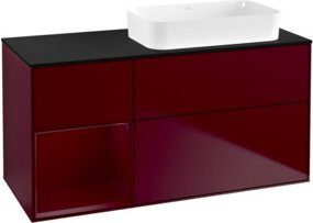 V&B Waschtischunterschrank Finion mit Wandbeleuchtung und linkem Regal, Farbe Peony Matt, B/T/H: 120 x 60 cm - Bild 1