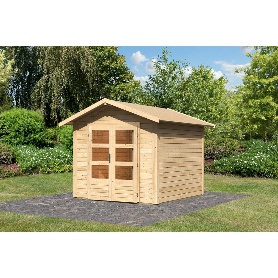 Karibu Holz-Gartenhaus Tyka in Natur mit Satteldach, B/T: 240 x 240 cm - Bild 2