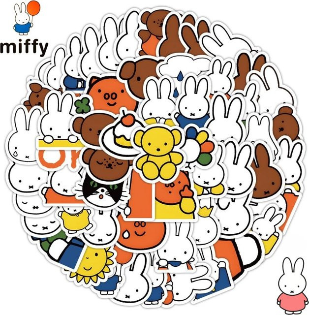 Miffy Notizbuch mit kreativem Cartoon-Muster und wasserfesten Belohnungsaufklebern in Multicolour - Bild 1