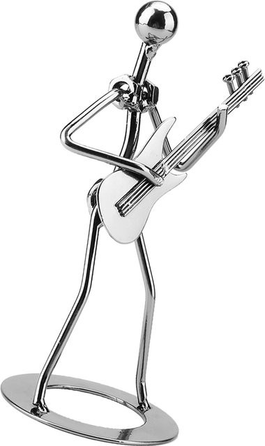 Shoemst Gitarrenspieler-Figur aus Eisen in Schwarz im modernen Kunststil - Bild 1