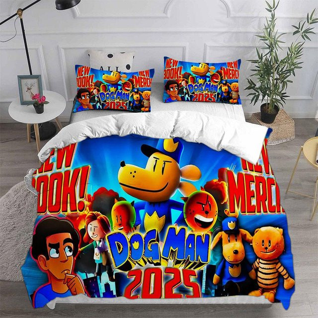Lodestar Bettwäsche-Set mit Anime Hund Motiv, 3-teilig, Mehrfarbig, B/H: 135 x 200 cm - Bild 1