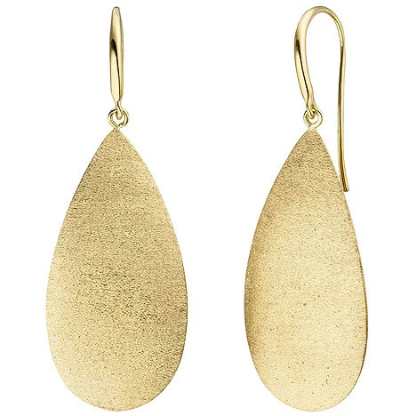 Colfem Ohrhänger Tropfen, 925 Silber, gold vergoldet, matt, Unisex - Bild 1