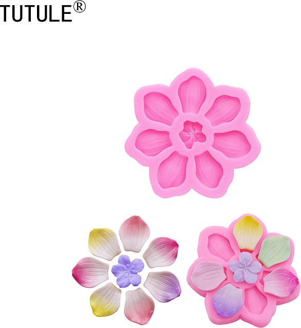 TUTULE Silikonform Pfirsichblüte für DIY Harz und Schokolade in Pink - Bild 1