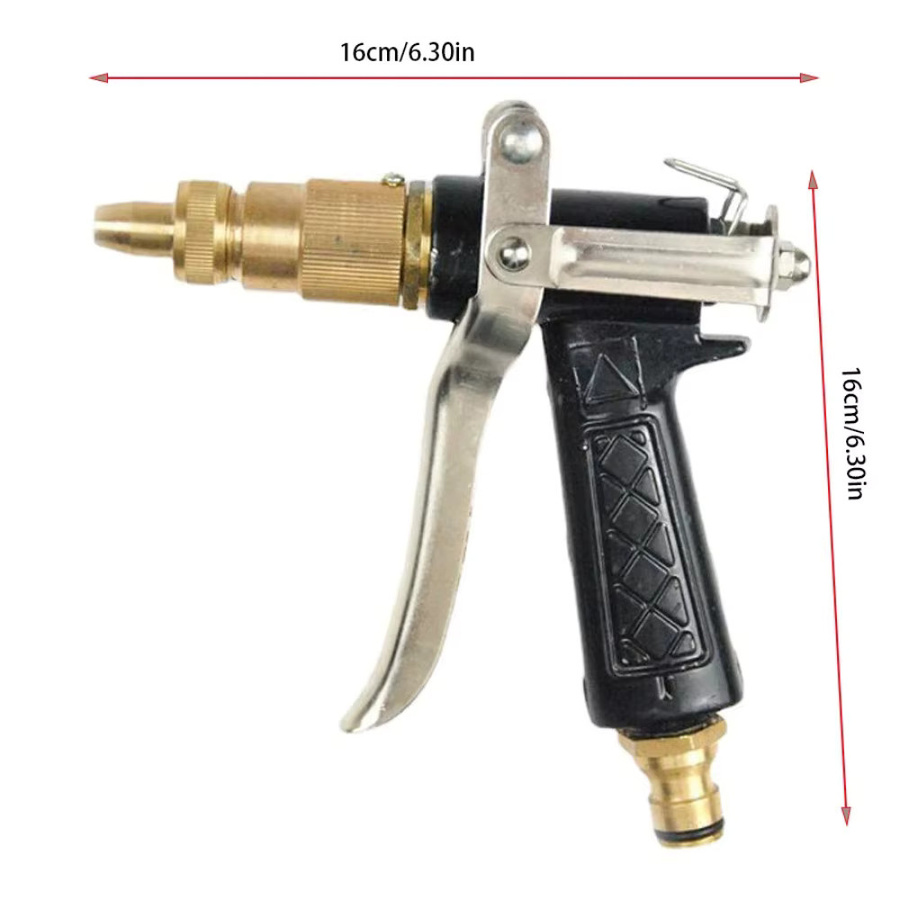 Hochdruck-Spritzpistole mit Messinganschluss für die Autowäsche und Gartenbewässerung in Gold - Bild 5