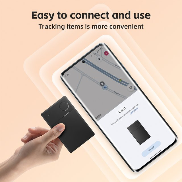 RSH Wiederaufladbarer Karten-Standort-Tracker in Schwarz für Google Find My Device mit Unterstützung für Pixel, OPPO, Samsung und Xiaomi - Bild 1