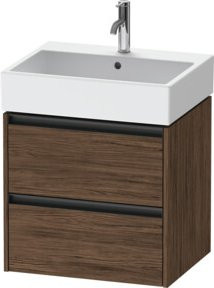 Duravit Waschtischunterschrank Ketho.2 in Nussbaum dunkel mit 2 Schubladen, wandhängend, Breite: 58,4 cm, Tiefe: 46 cm - Bild 1