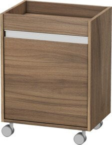 Duravit Rollcontainer Ketho in Nussbaum Natur mit Tür links, B/T/H: 50 x 36 x 67 cm - Bild 1