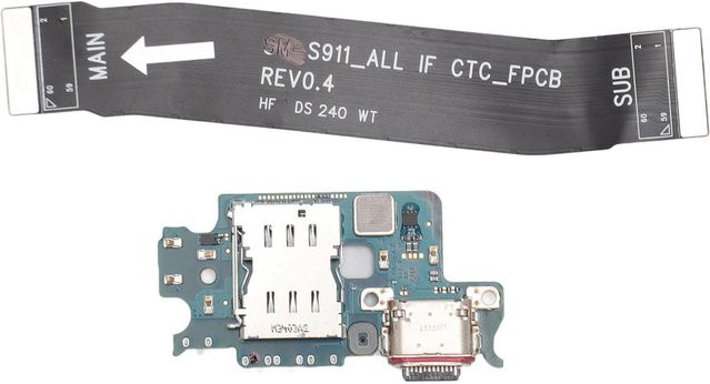 Samsung Galaxy S23 SM-S911U USB-C Dock Connector Flex Kabel Ersatzteil in Grau - Bild 1