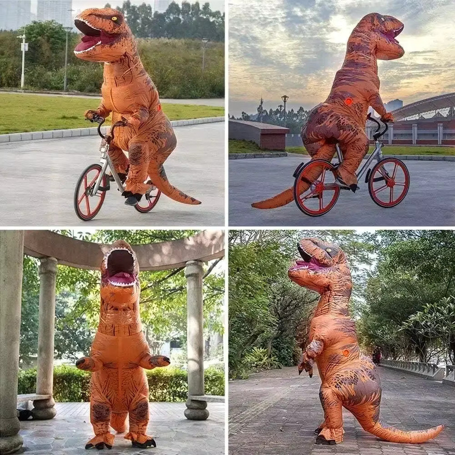 Aufblasbares Dinosaurier Kostüm, T-Rex, Kunststoff - Bild 2
