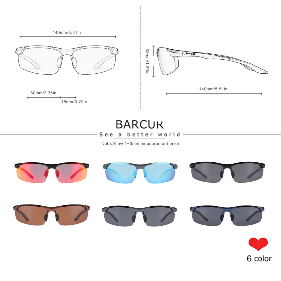 BARCUR Sonnenbrille, Vollrand, Metall, sportlich - Bild 2