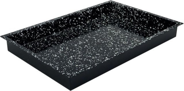 Schneider Backblech GN 2/3 aus Granit-Emaille, schwarz, rechteckig, B/T/H: 40 x 60 x 6 cm - Bild 1