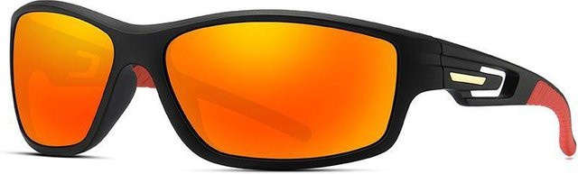 AORON Sonnenbrille, Herren, Vollrand, rechteckig, Kunststoff, orange, polarisiert - Bild 1