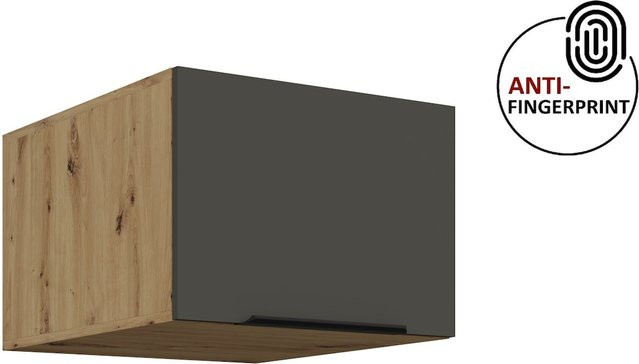Küchen Aufsatzschrank ARIA Graphite in Grau, wandmontiert, matt mit Anti-Fingerprint-Oberfläche, Breite: 50 cm - Bild 1