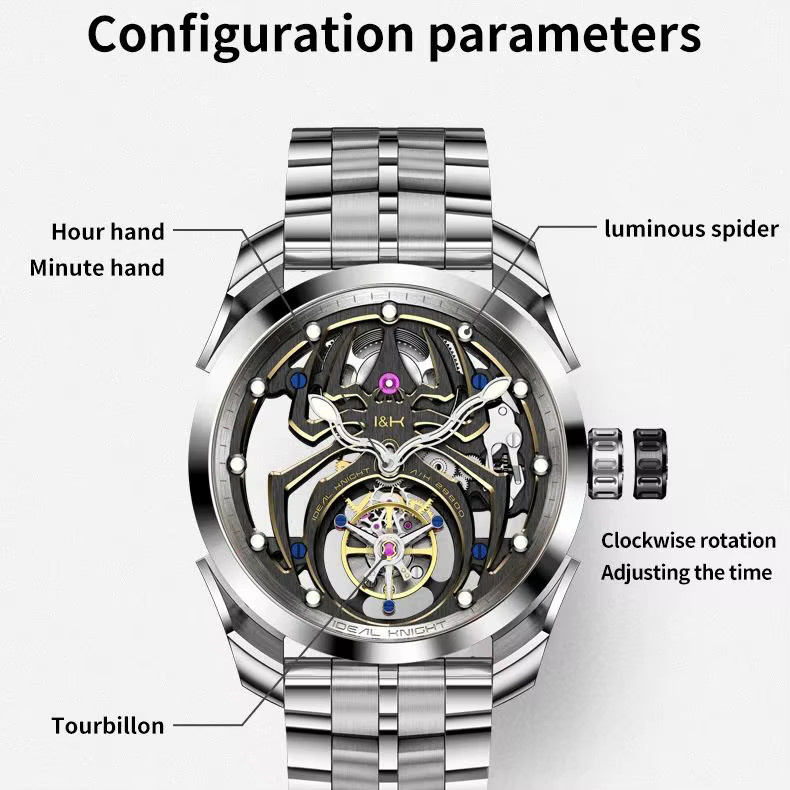 IDEAL KNIGHT Herrenuhr, Automatik, Edelstahl, Silber, Rund - Bild 5