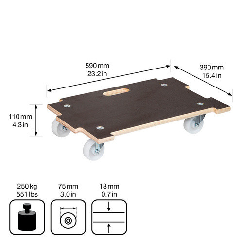 WAGNER SYSTEM Transporthilfe MM aus Holz in Braun, B/H: 39,0 x 1,0 cm - Bild 3