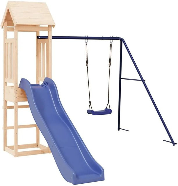 vidaXL Spielturm aus Kiefernholz in Blau - Bild 1