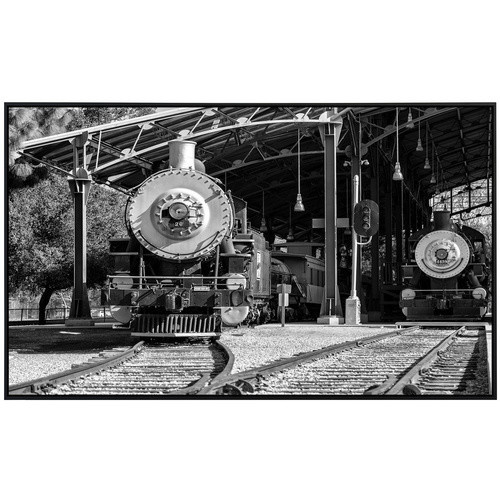 papermoon Infrarotheizung EcoHeat Bahnhof Schwarz Weiss mit Matt-Effekt und App-Steuerung - Bild 2