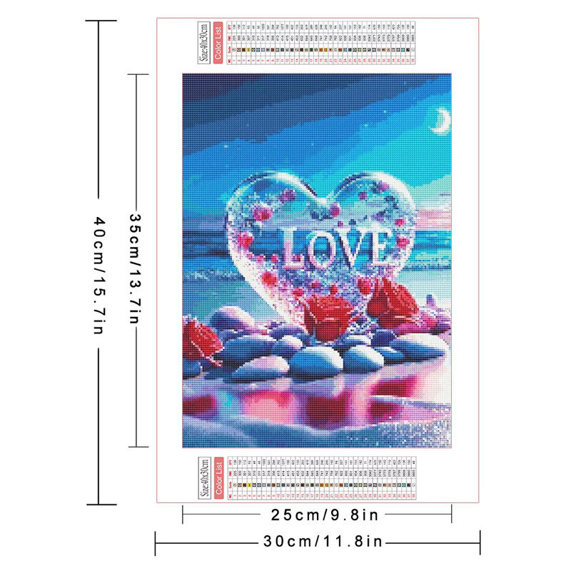 AZQSD Diamantgemälde Maritimes Motiv mit Meer, Seesternen und Muscheln, Mehrfarbig, B: 40 cm, H: 30 cm - Bild 2