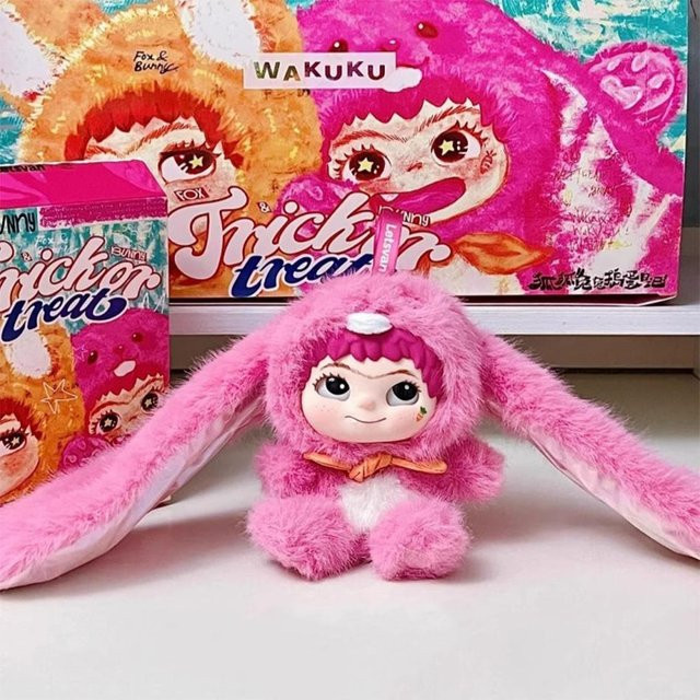 Wakuku Fuchs und Hase Blind Box, PVC Anhänger Figur, Schlüsselanhänger, orange, ab 14 Jahren - Bild 1