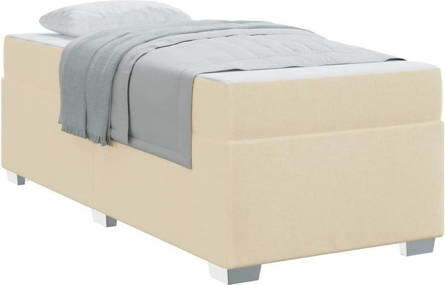 vidaXL Bettrahmen mit Matratze in Beige aus Stoff, B/T: 90 x 200 cm - Bild 1