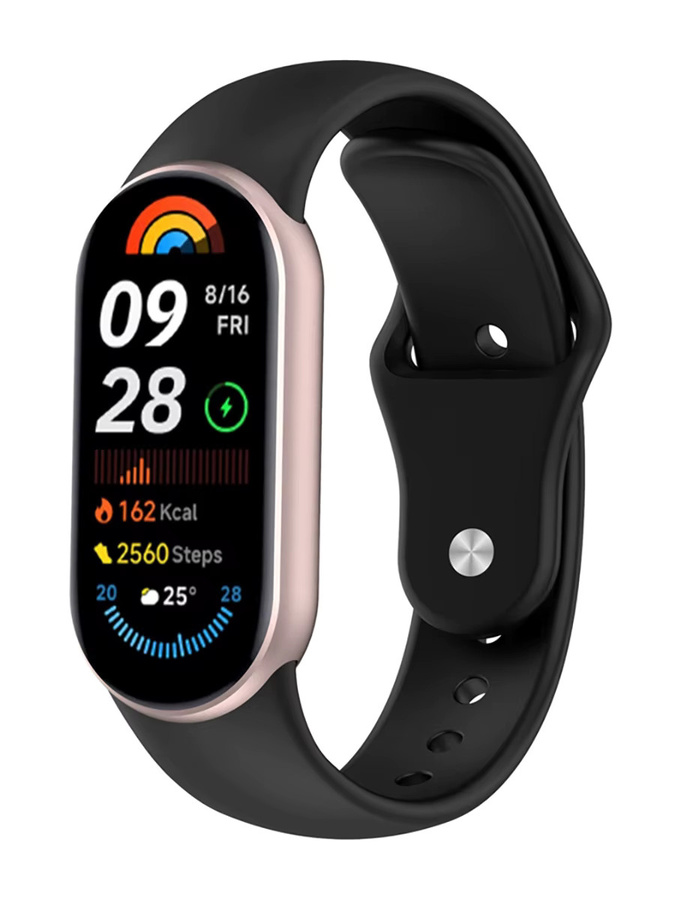 ATOPKEY Silikonarmband für Xiaomi Mi Band 10, 9 und 8 mit NFC Funktion in Schwarz - Bild 3